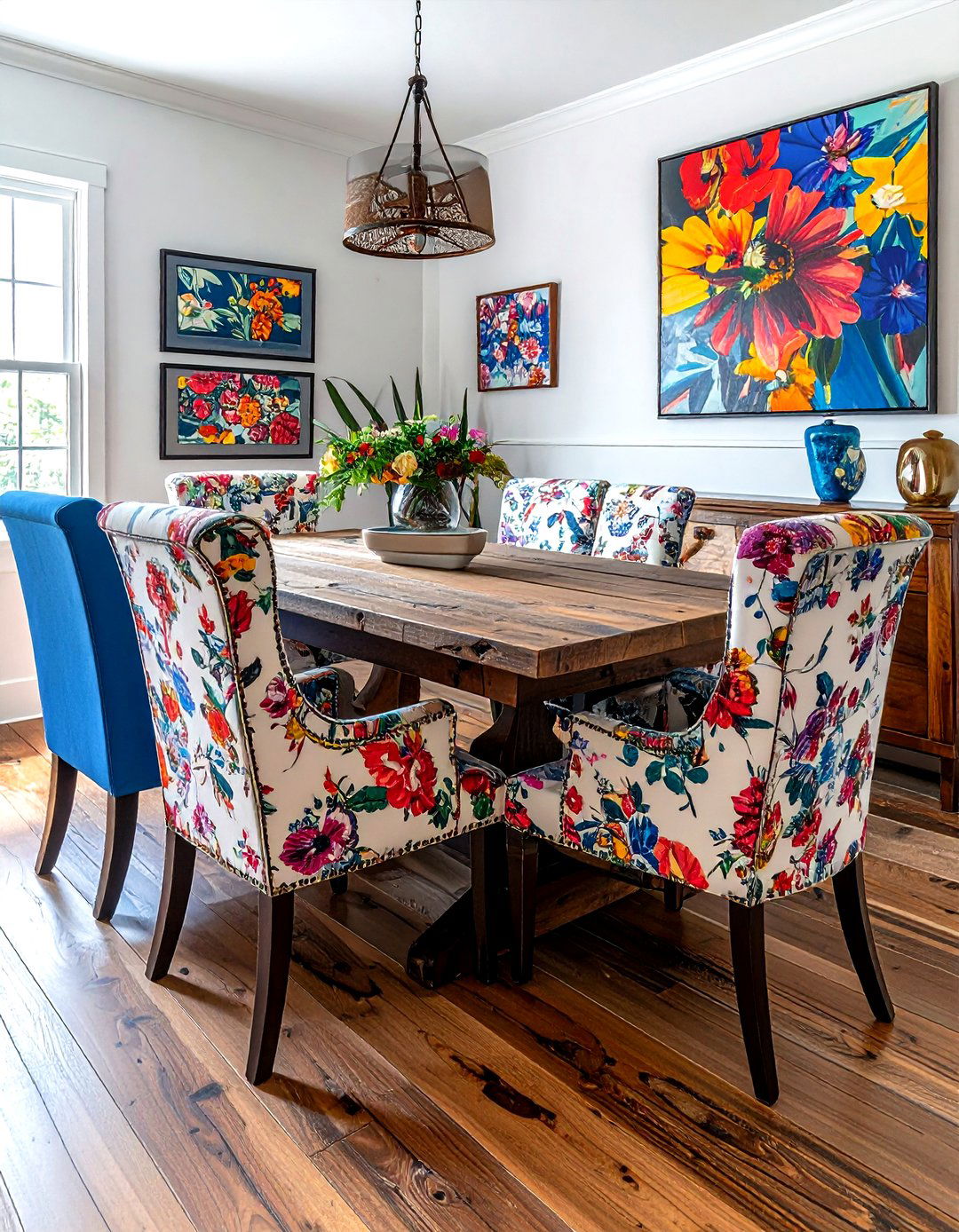 Floral Pattern Wingback Chairs - 30 wingback dining chair ideas