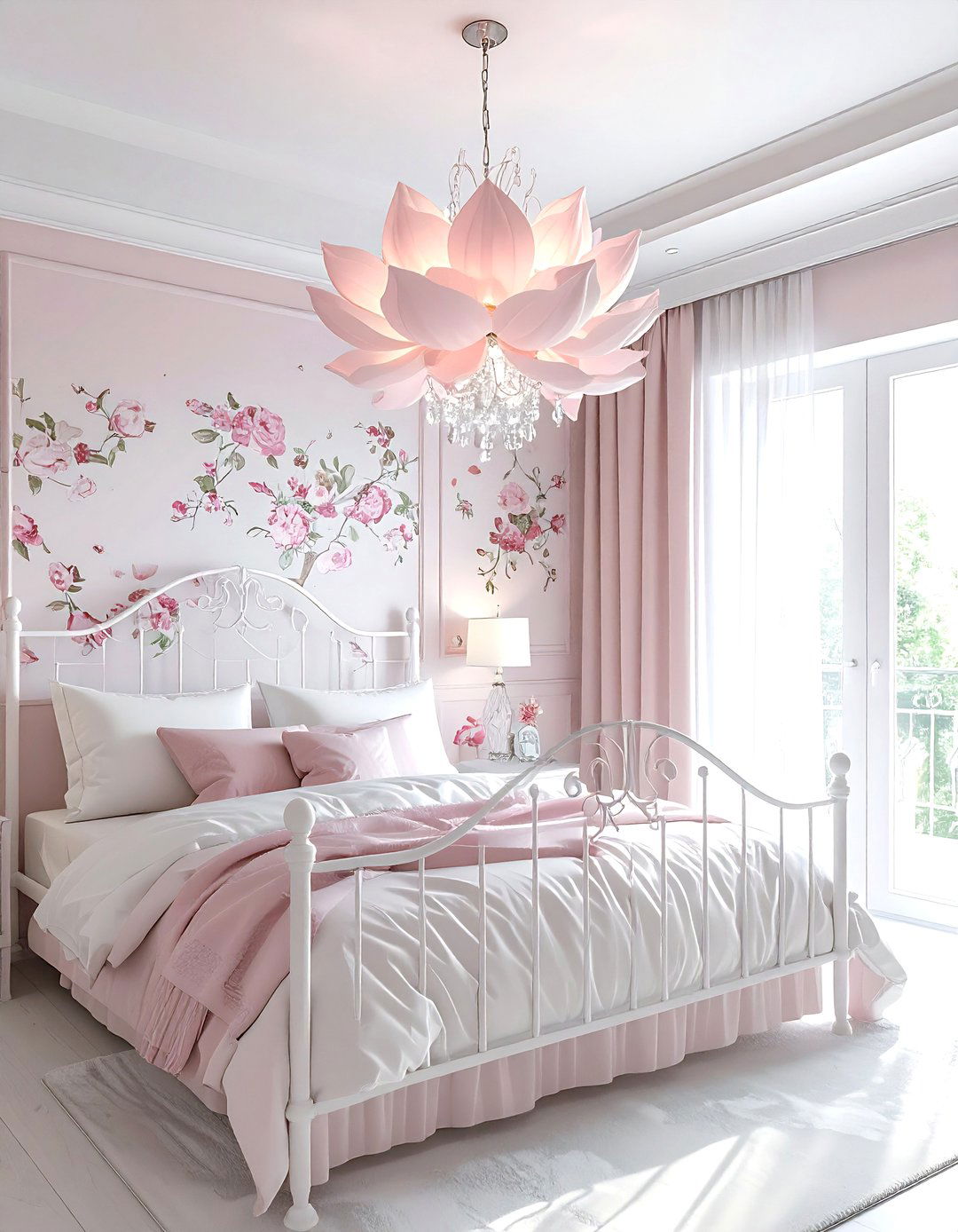 Floral Petal Chandelier - 30 bedroom chandelier ideas