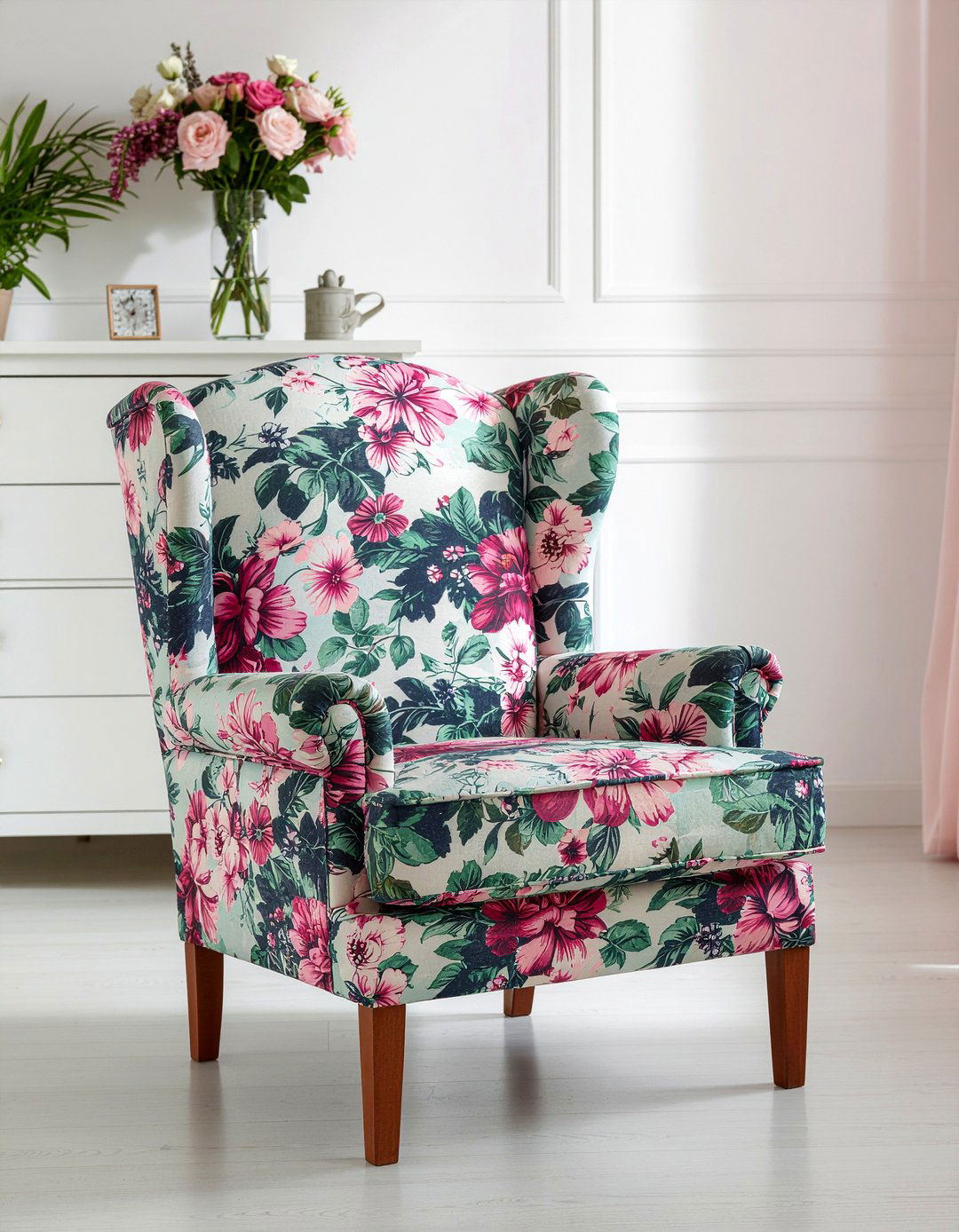 Floral Print Chair - 30 bedroom lounge chairs
