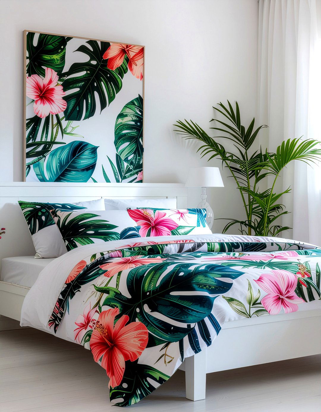 Floral Print Screen - 30 bedroom screen ideas