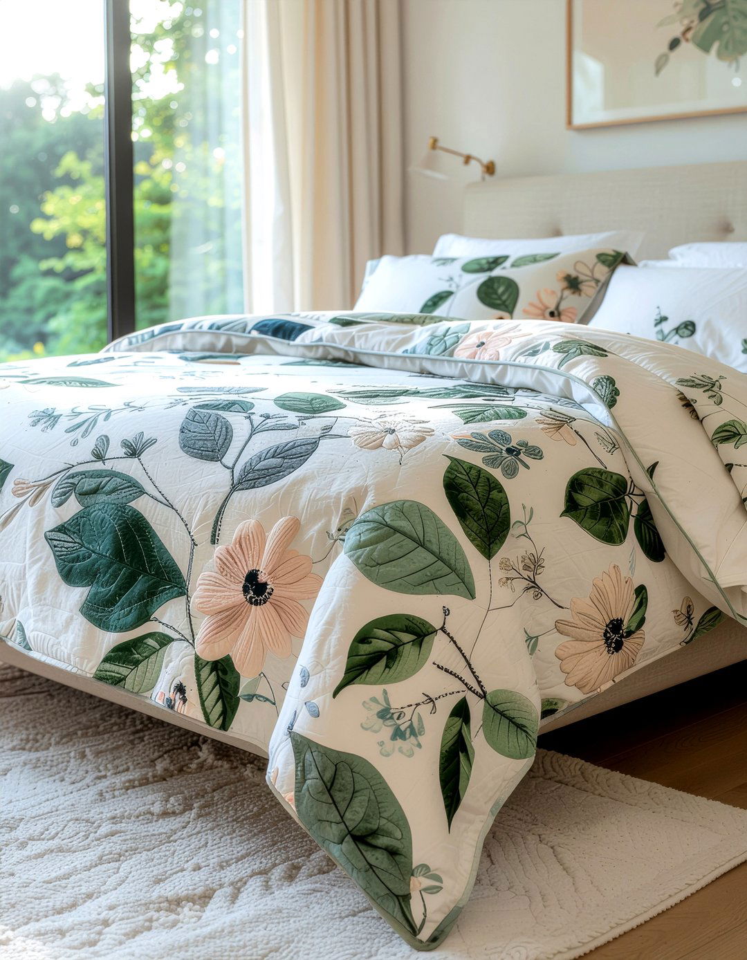 Floral Quilt Bedspread - 30 quilted bedroom ideas