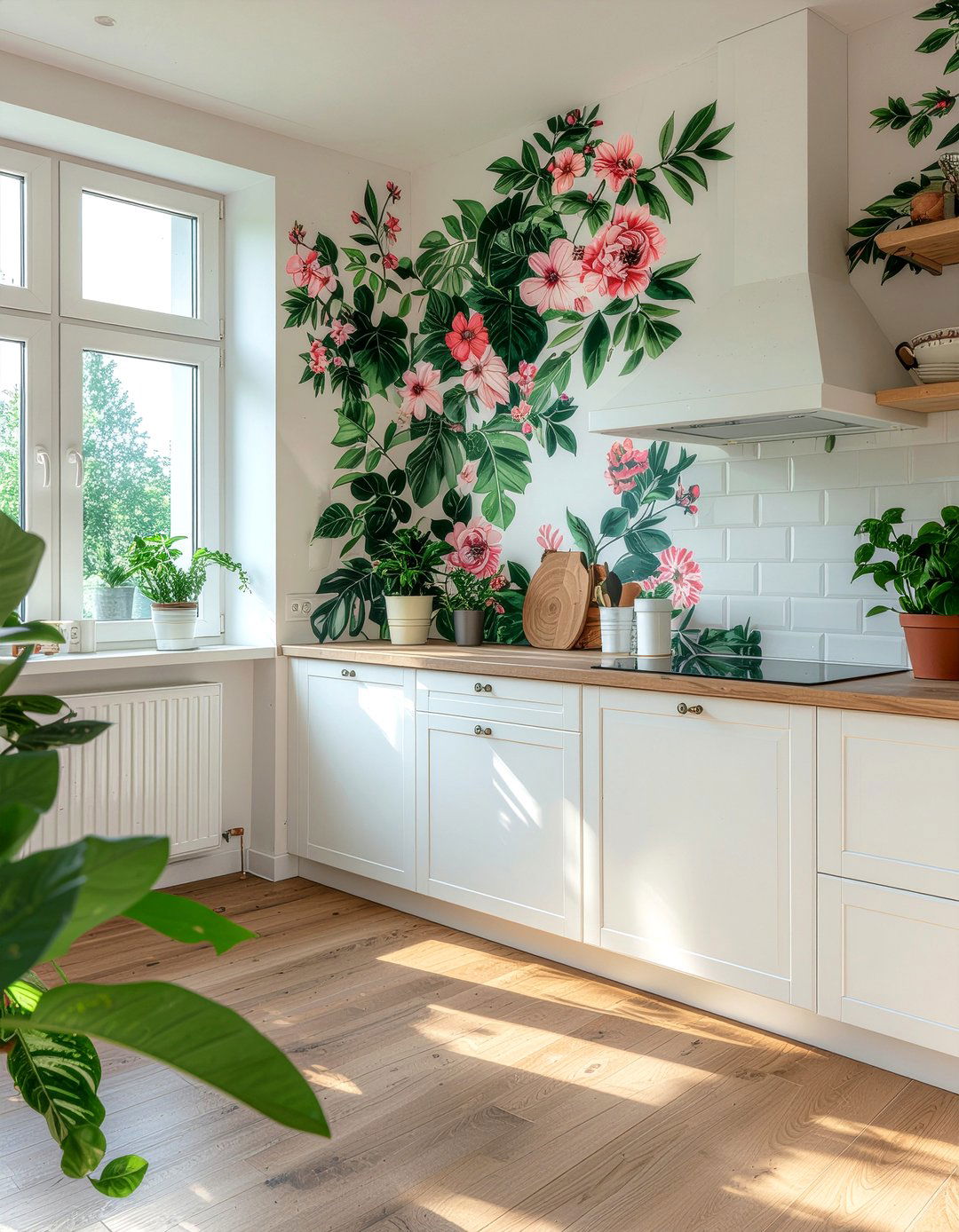 Floral Removable Wallpaper Kitchen - 30 kitchen accent wall ideas