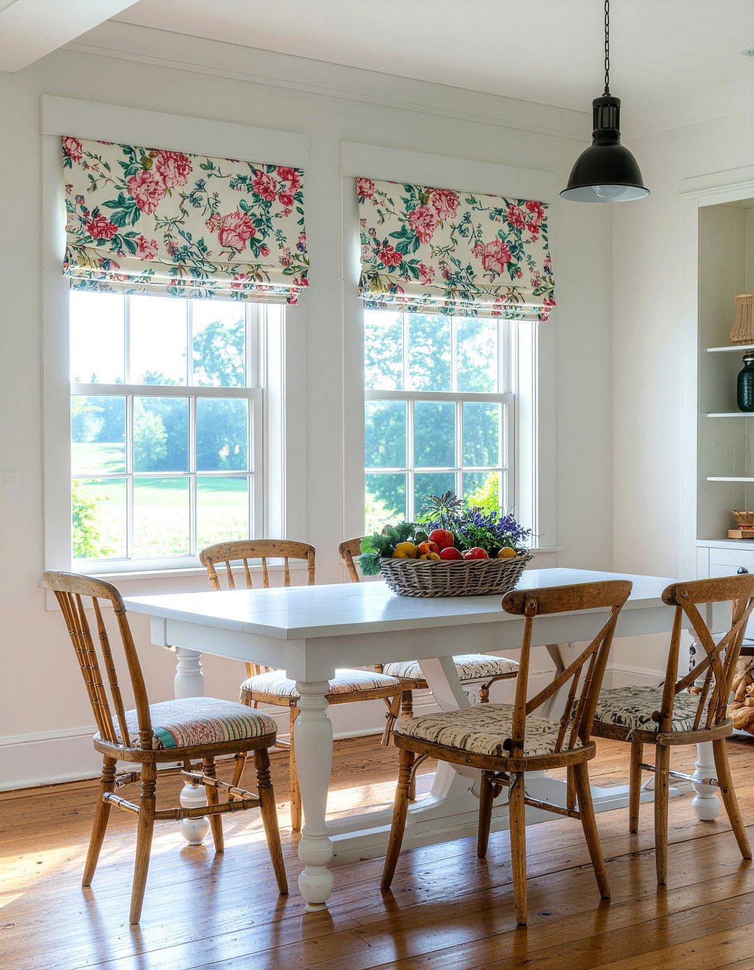 Floral Roman Shades - 30 dining room roman shade ideas