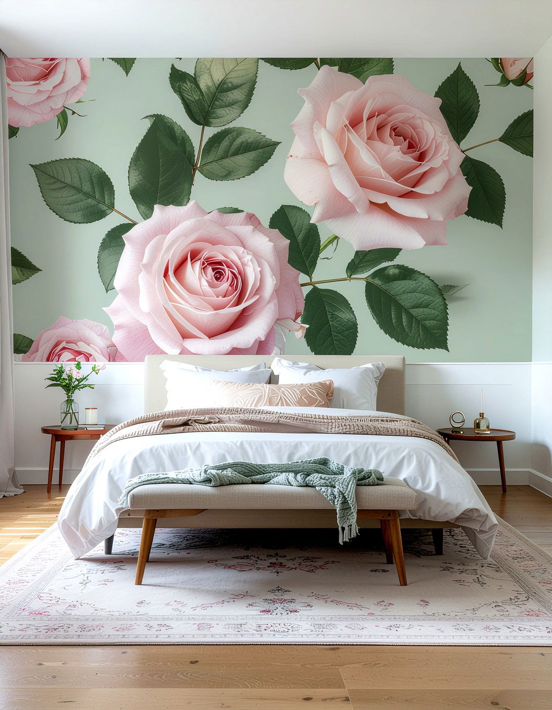 Floral Rose Wallpaper - 30 rose bedroom ideas