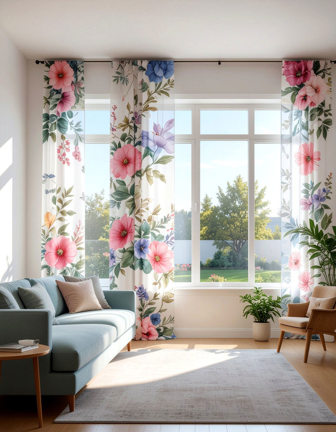 Floral Sheer Curtains - 30 living room sheer curtains