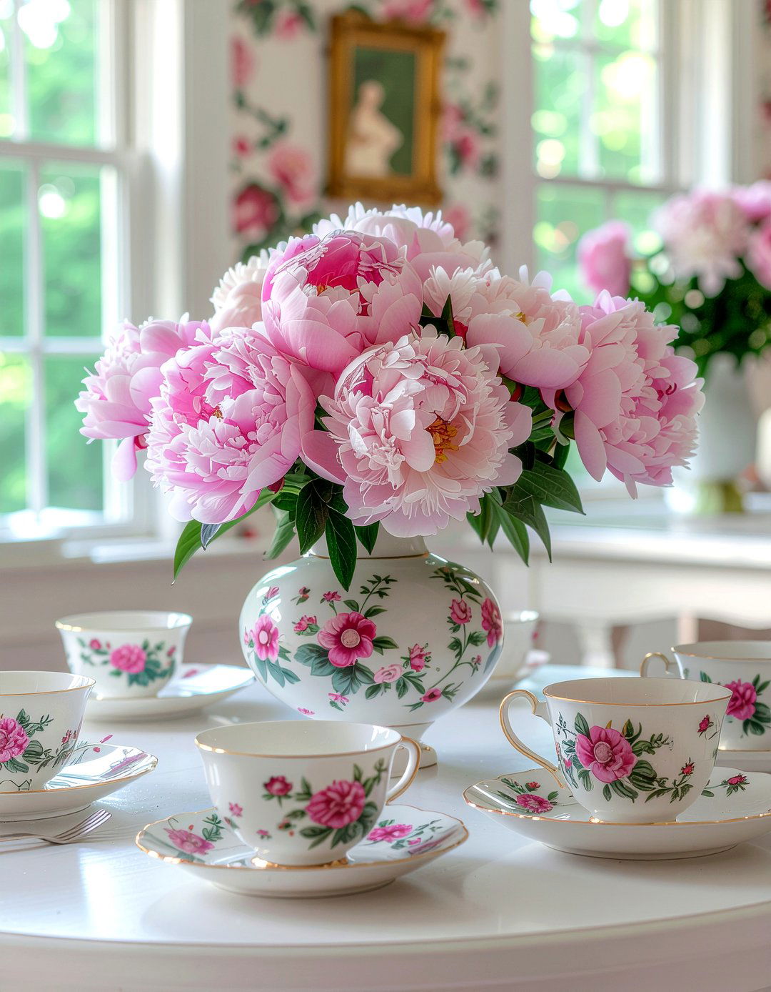 Floral Tea Service Arrangement - 30 dining room tea service ideas