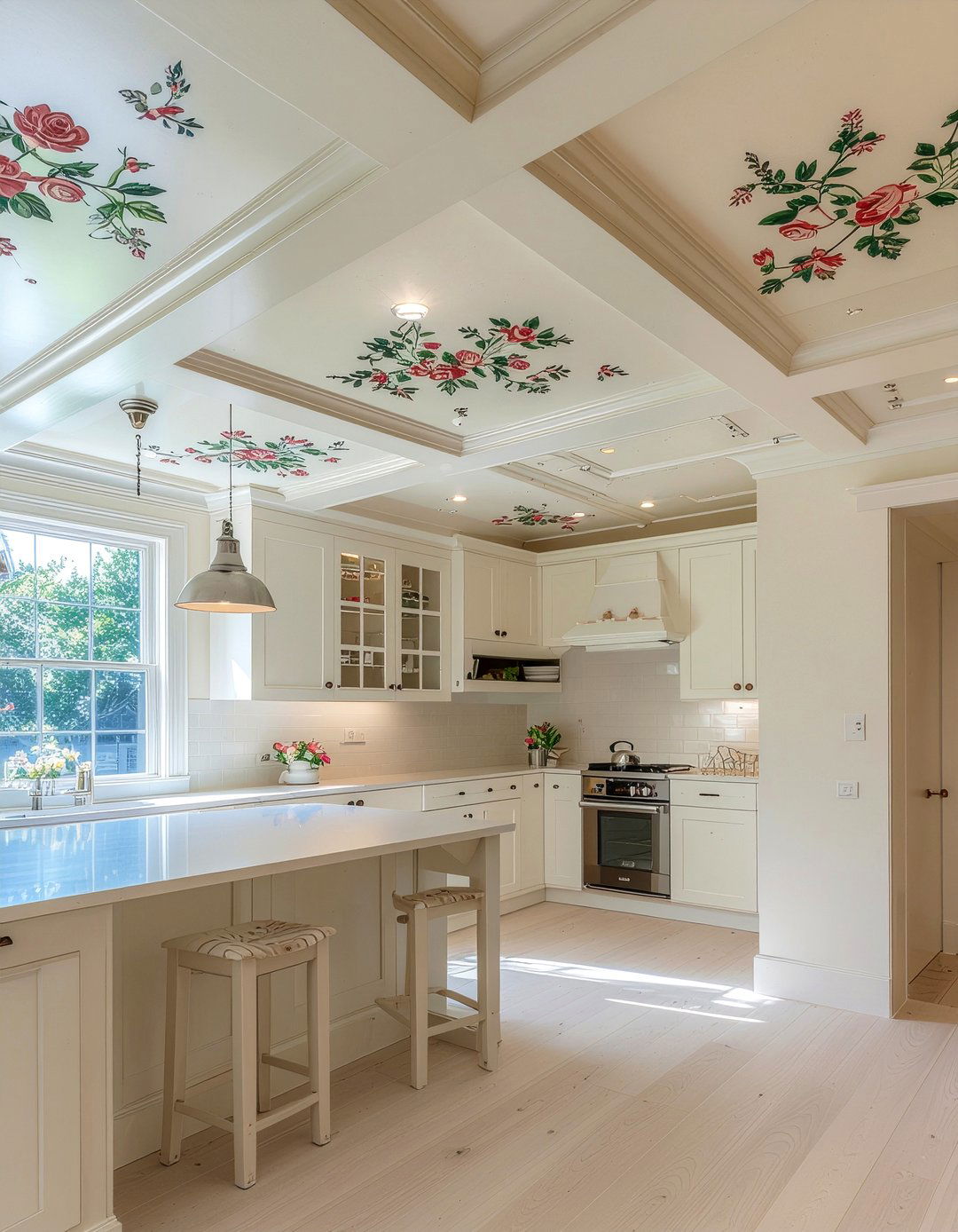 Floral Tin Ceiling - 30 kitchen tin ceiling ideas