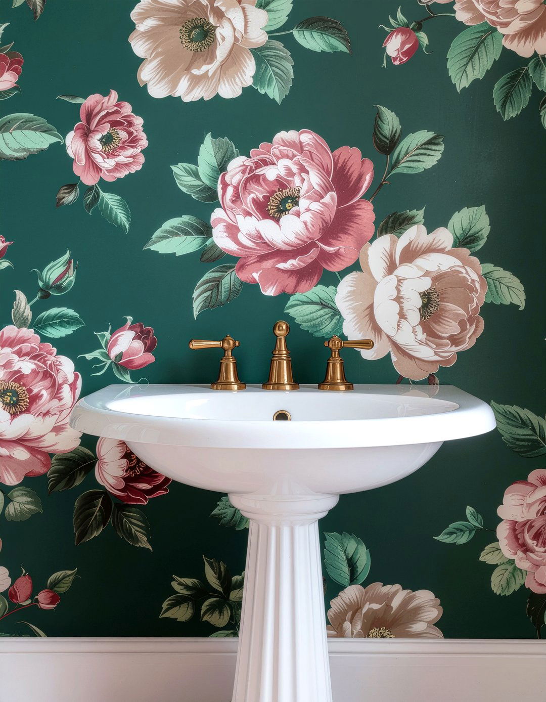 Floral Wallpaper - 30 bathroom charm ideas