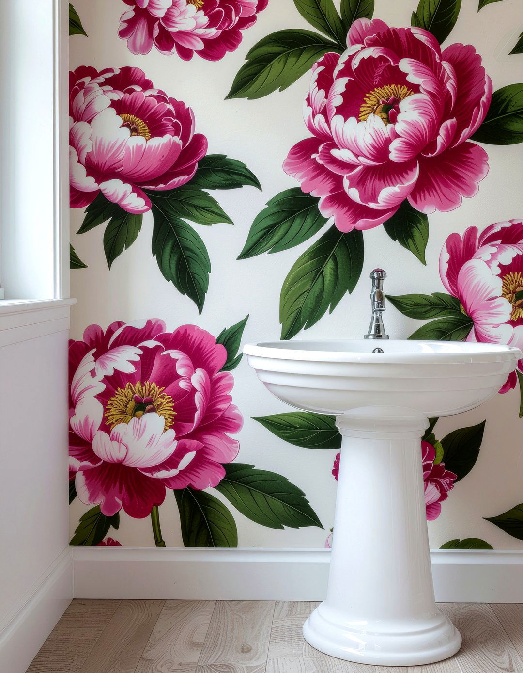 Floral Wallpaper - 30 bathroom focal point ideas