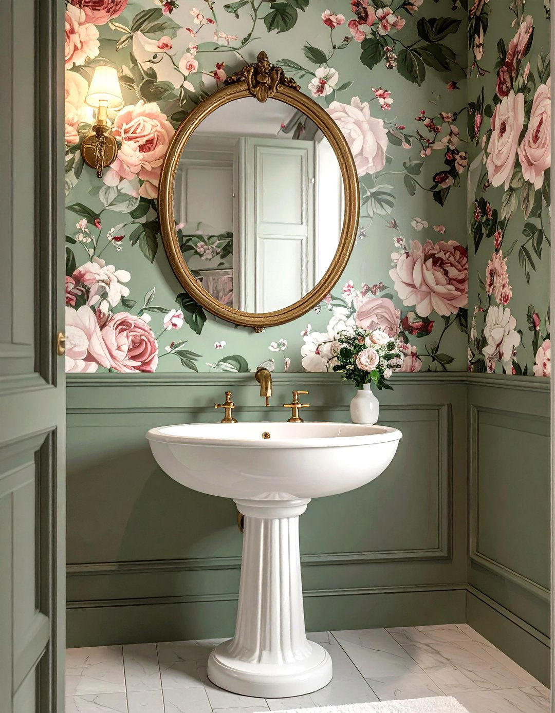 Floral Wallpaper - 30 Victorian bathroom ideas