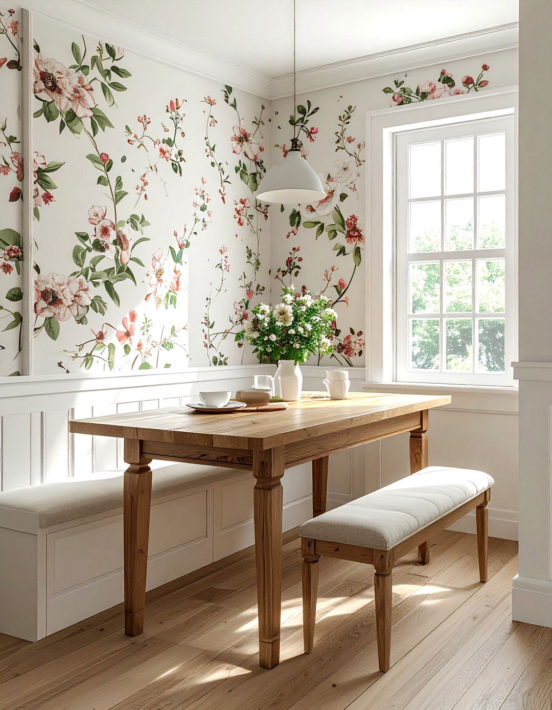 Floral Wallpaper Accent - 30 English country kitchen ideas