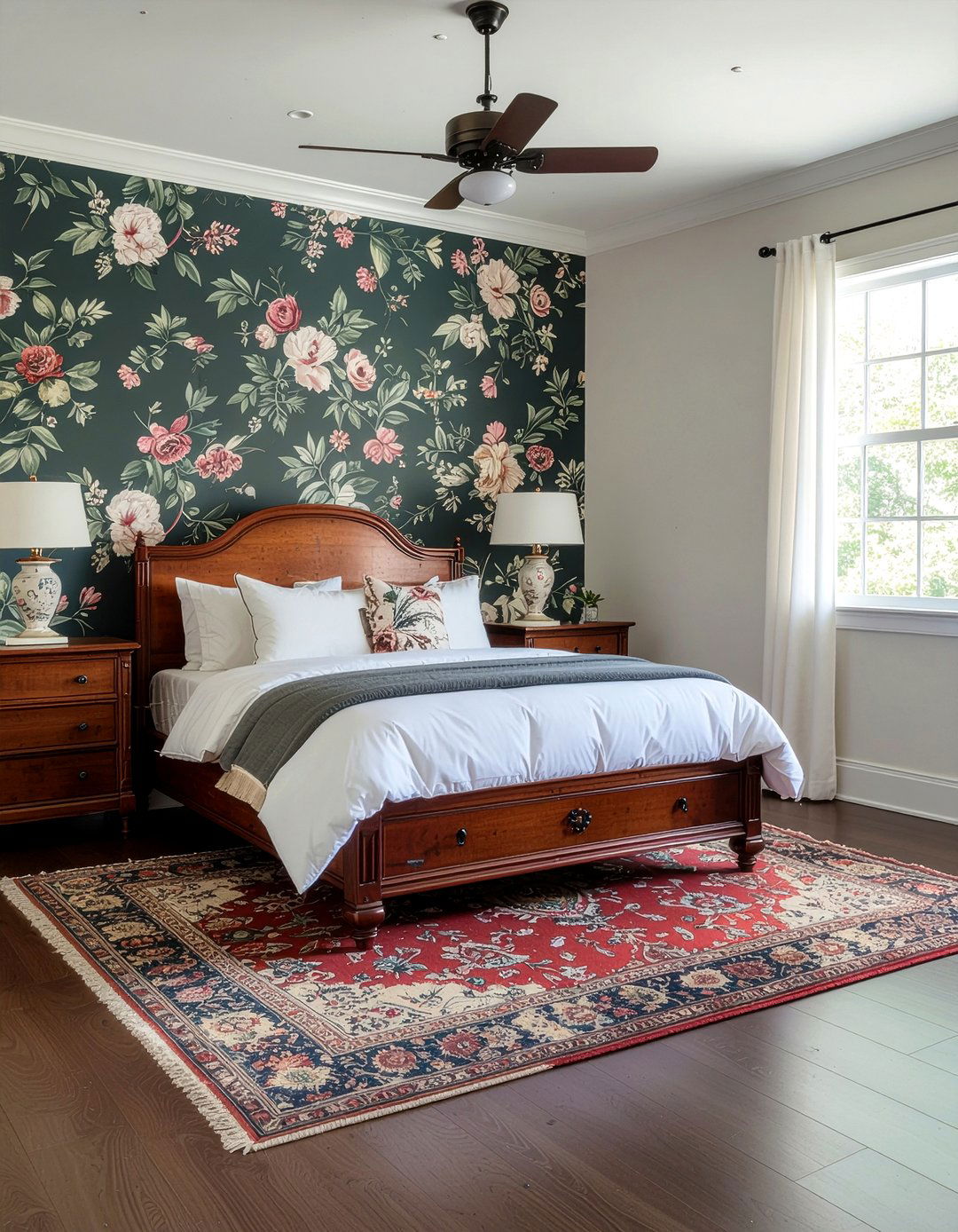 Floral Wallpaper Bedroom - 30 vintage bedroom ideas