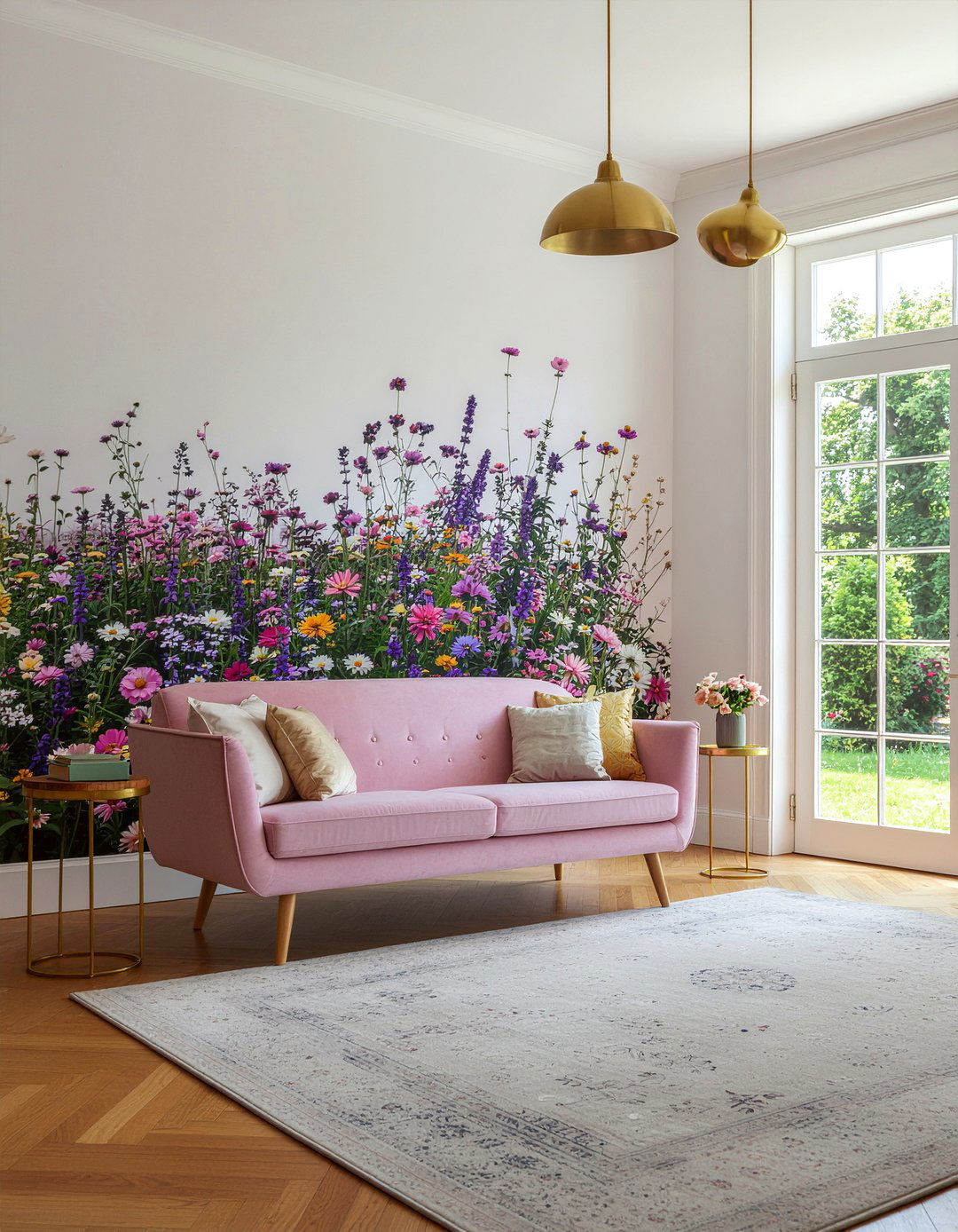 Floral Wallpaper Living Room - 30 nature themed living room ideas