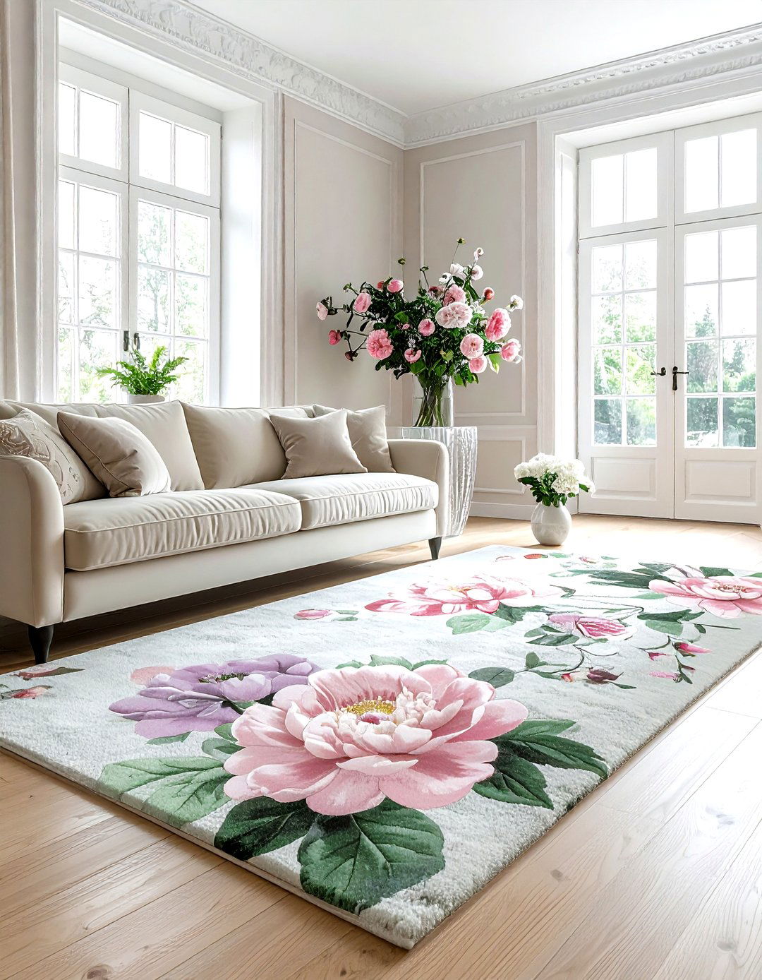Floral area rug - 30 patterned rug ideas