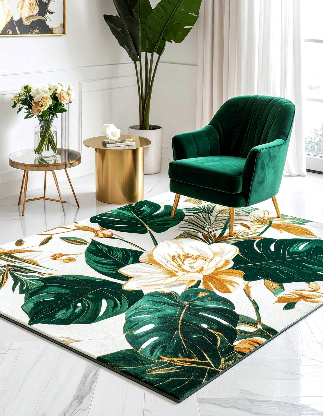 Floral area rug - 30 washable rug ideas