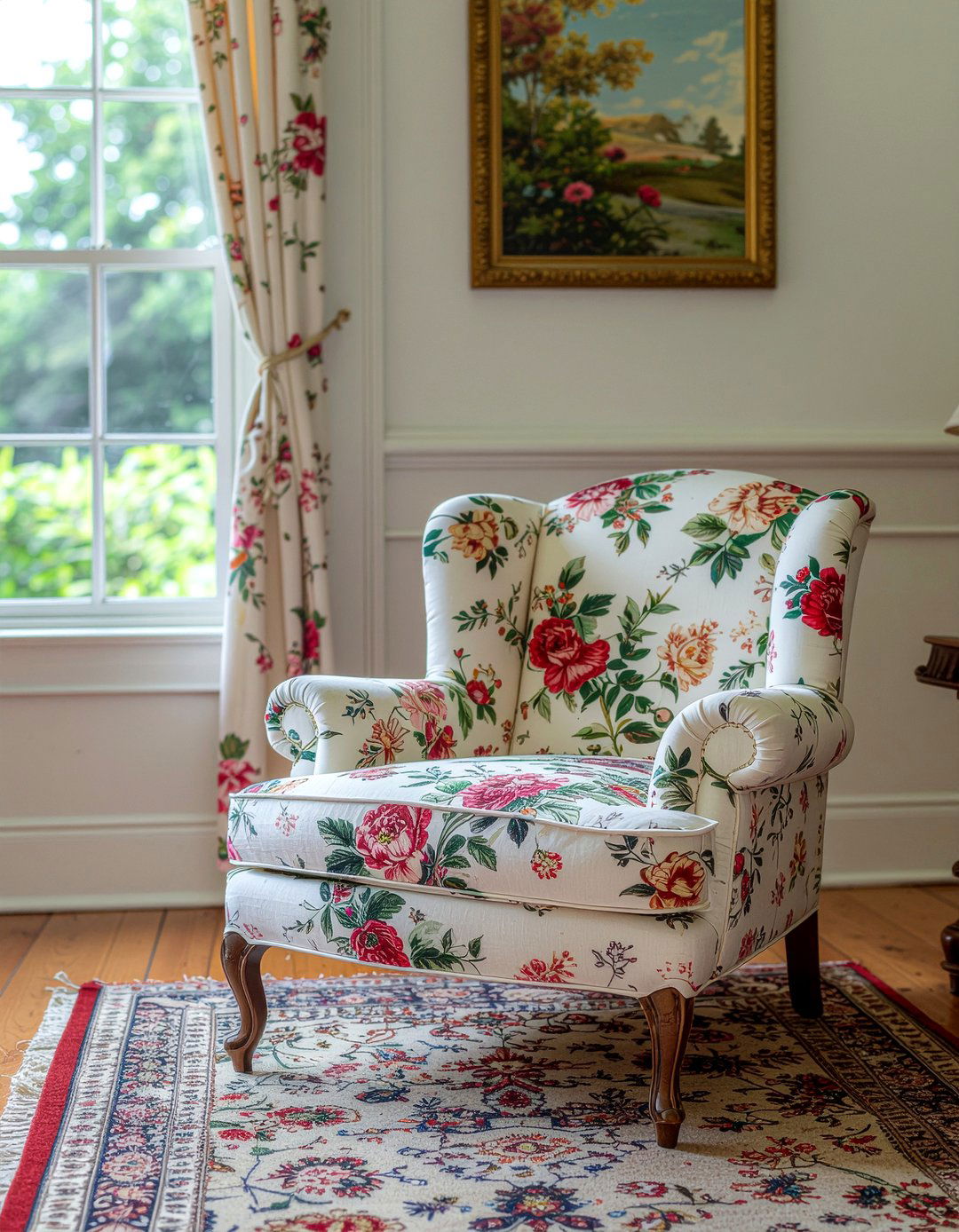 Floral armchair - 30 bedroom reading chairs