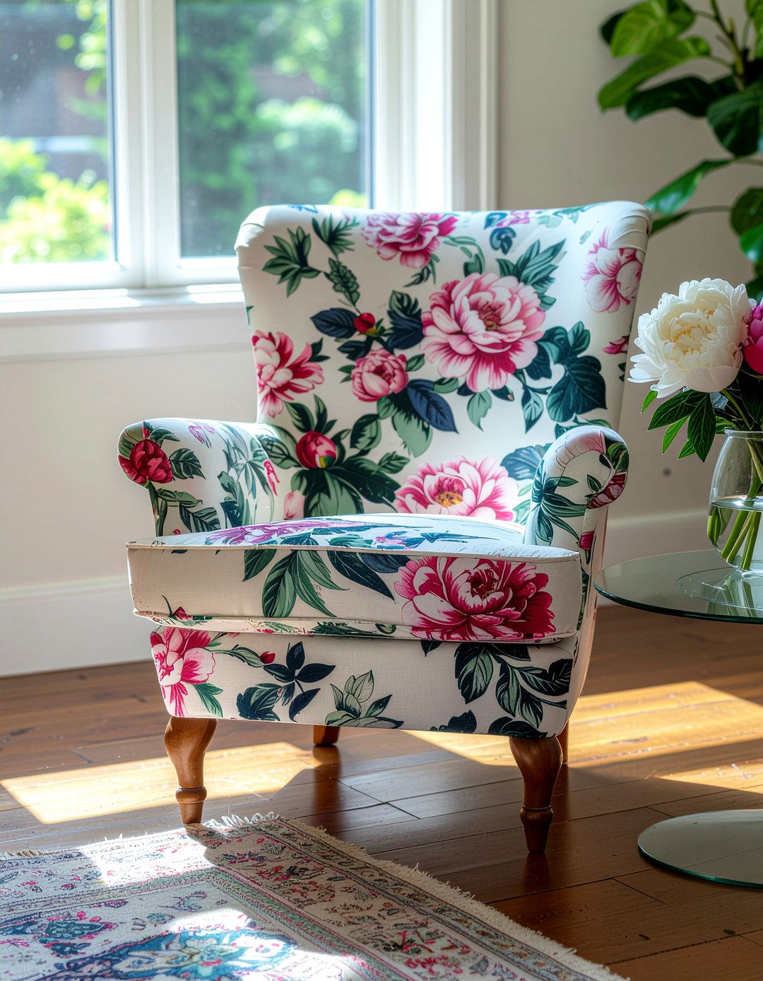 Floral chair - 30 living room accent chair ideas