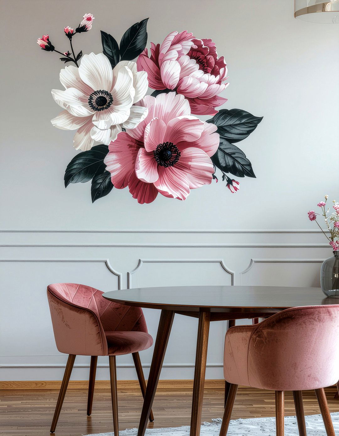 Floral dining room wallpaper - 30 dining room wallpaper accent ideas