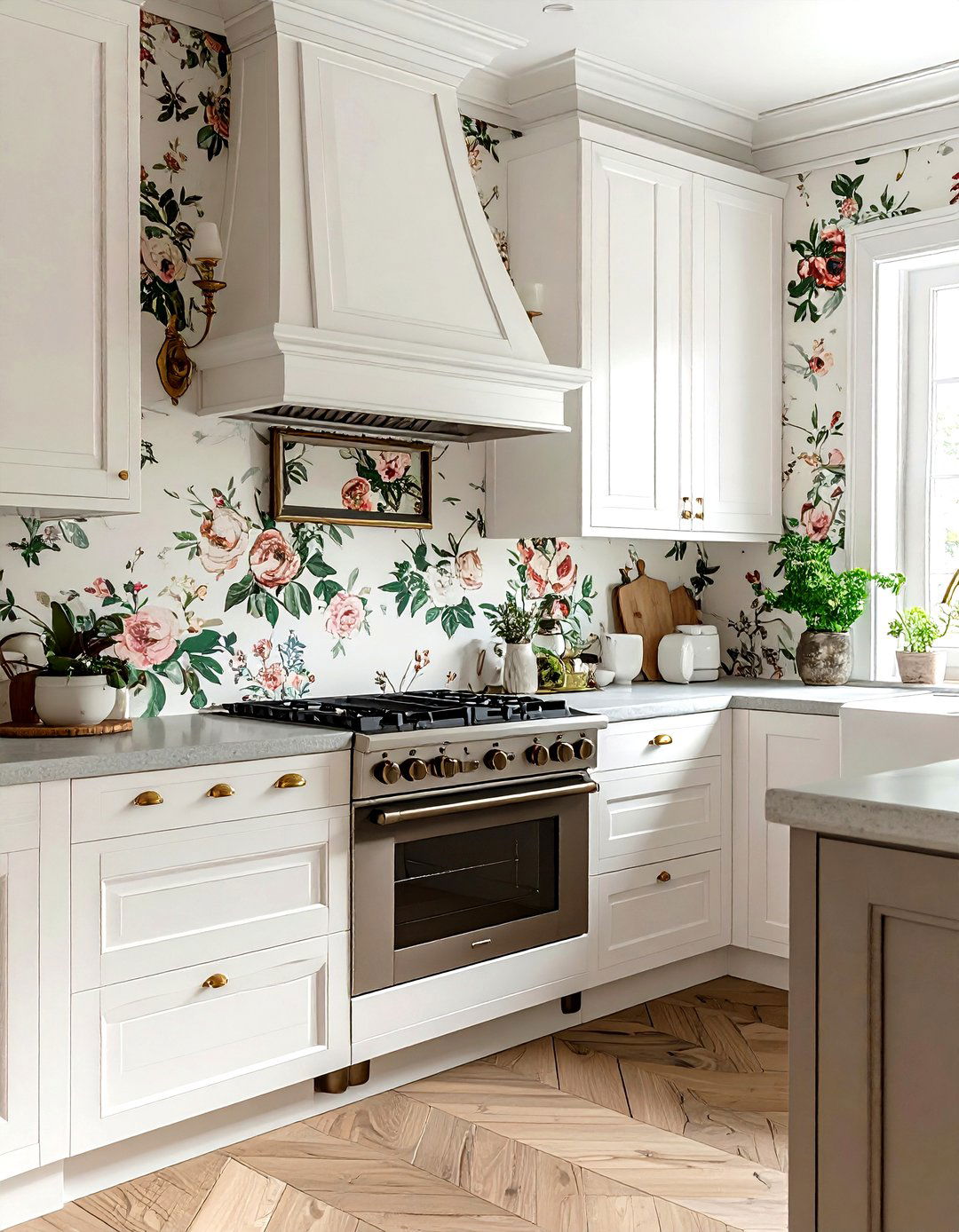 Floral kitchen wallpaper - 30 kitchen character ideas