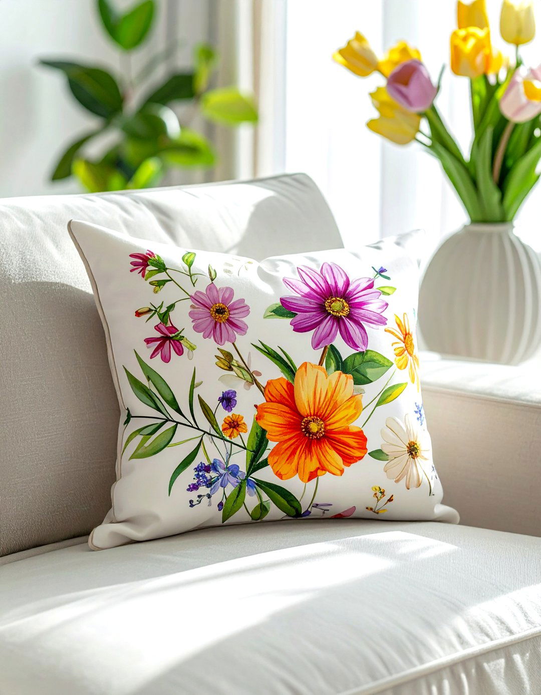 Floral lumbar pillow for spring decor - 30 lumbar pillow ideas