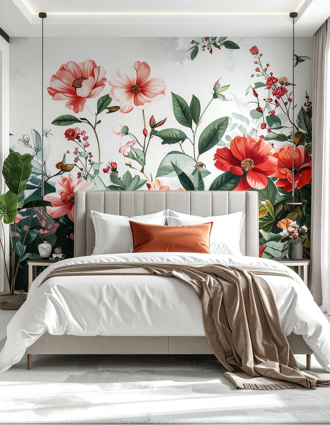 Floral mural wallpaper - 30 high-end decor ideas