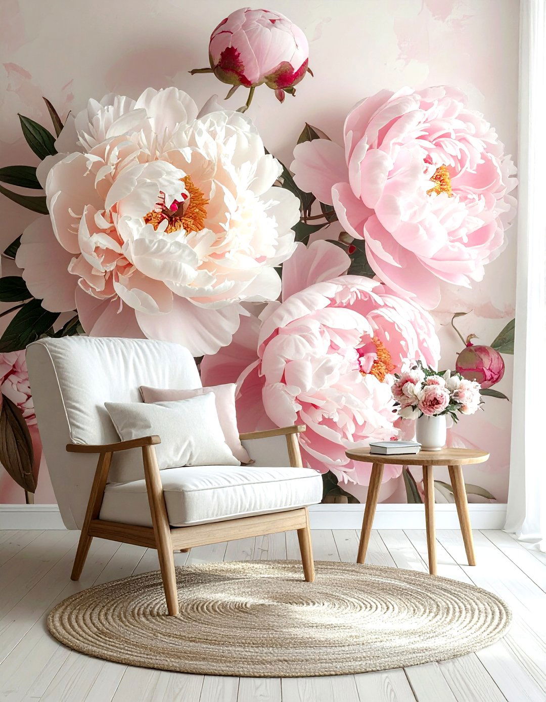 Floral mural wallpaper - 30 living room wallpapers