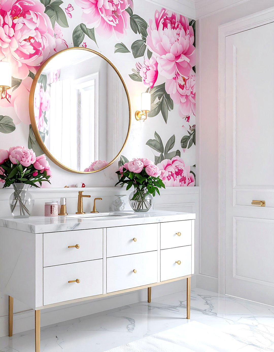 Floral powder room wallpaper - 30 powder room wallpaper ideas