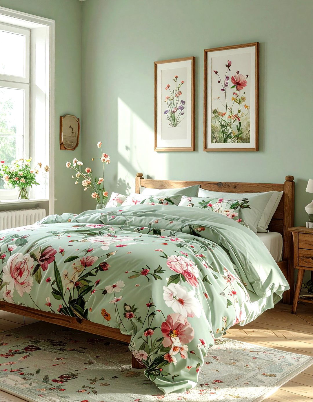 Floral print bedroom - 30 garden-inspired decor ideas