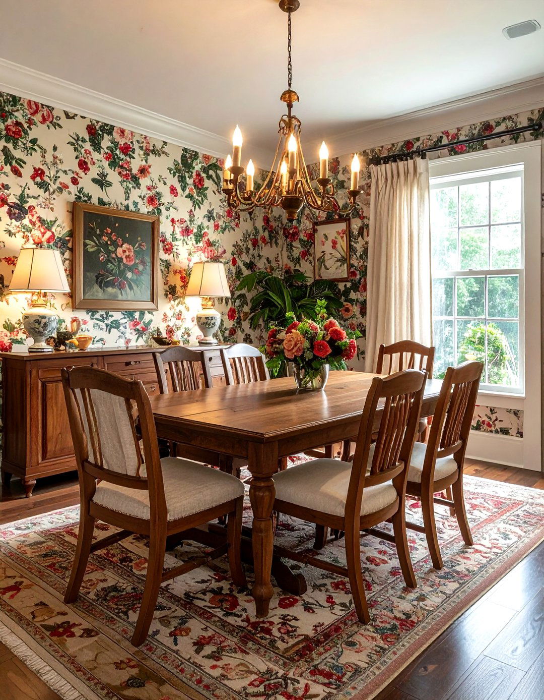 Floral print dining room - 30 Savannah dining room ideas