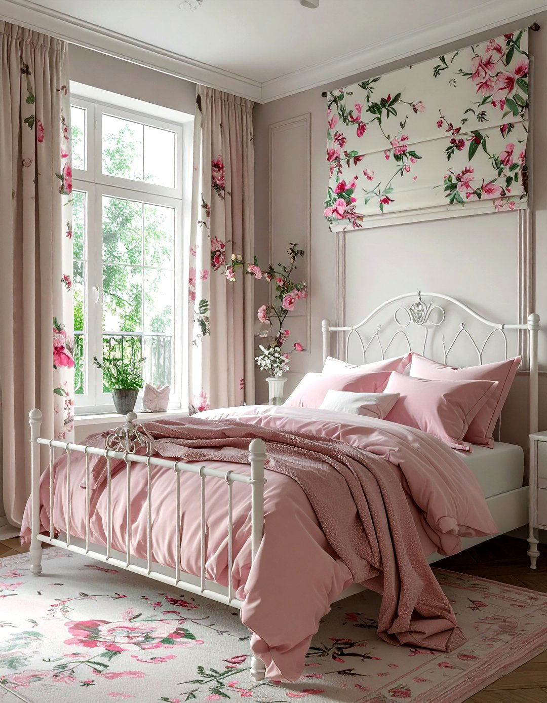 Floral roman shade - 30 roman shade ideas