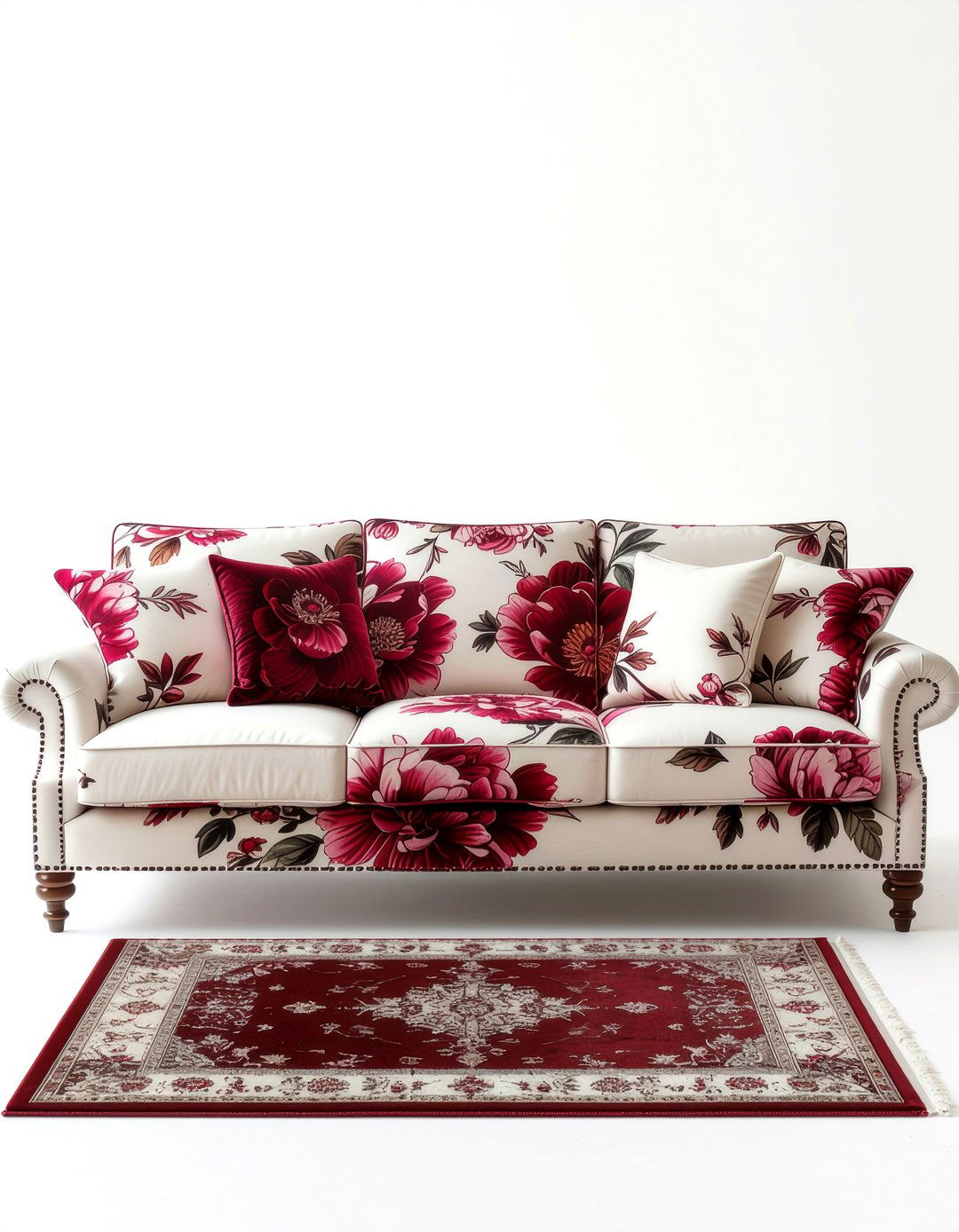 Floral sofa upholstery