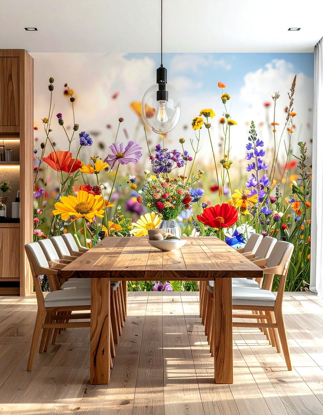 Floral wall mural - 30 botanical decor ideas