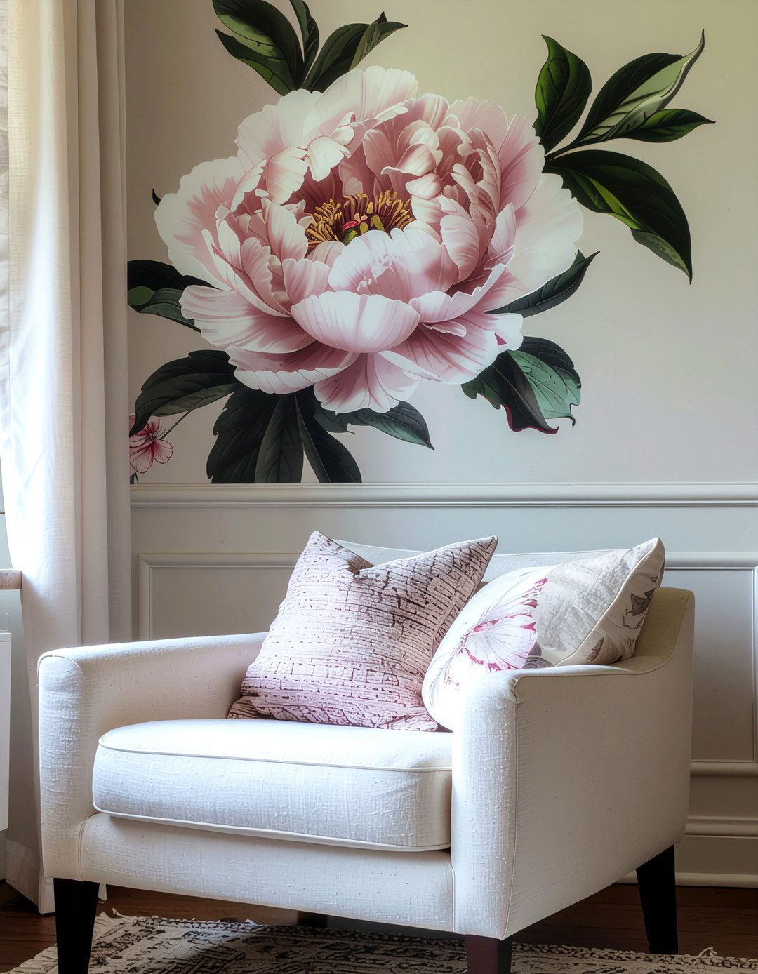 Floral wallpaper - 30 feminine living room ideas