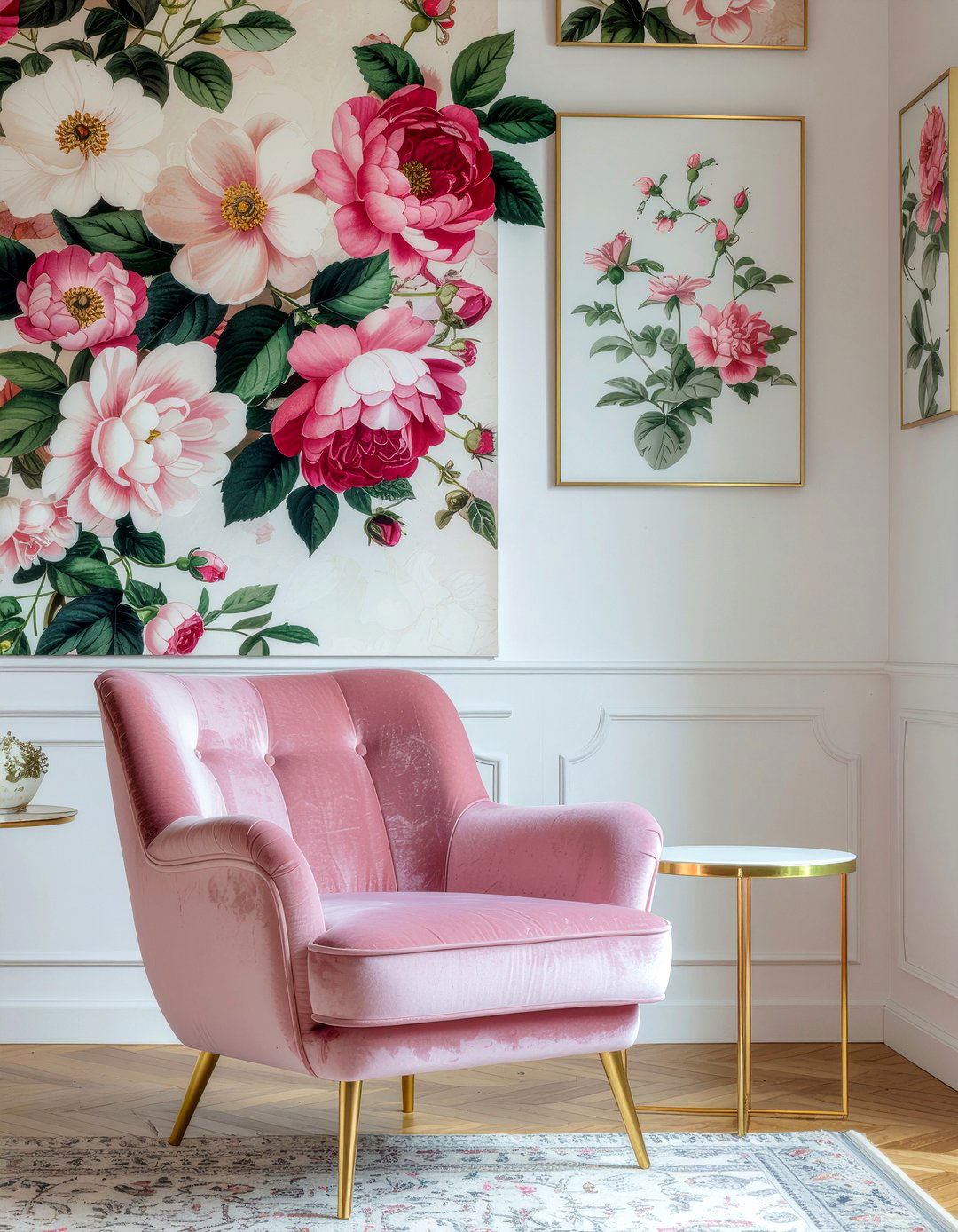 Floral wallpaper - 30 living room accent walls