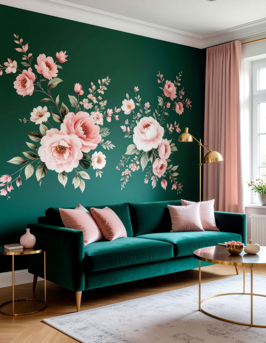 Floral wallpaper accent wall - 30 floral pattern decor ideas