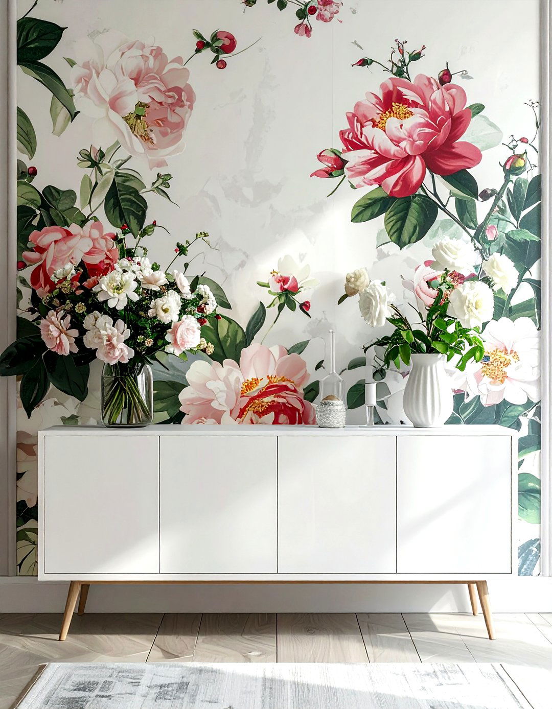 Floral wallpaper backsplash - 30 dining room backsplash ideas