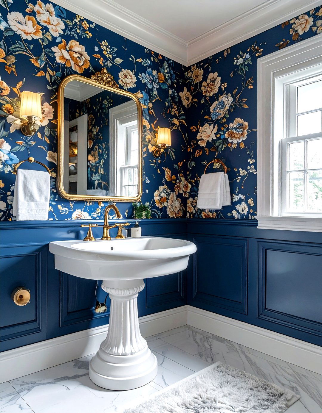 Floral wallpaper bathroom - 30 parade of homes bathroom ideas