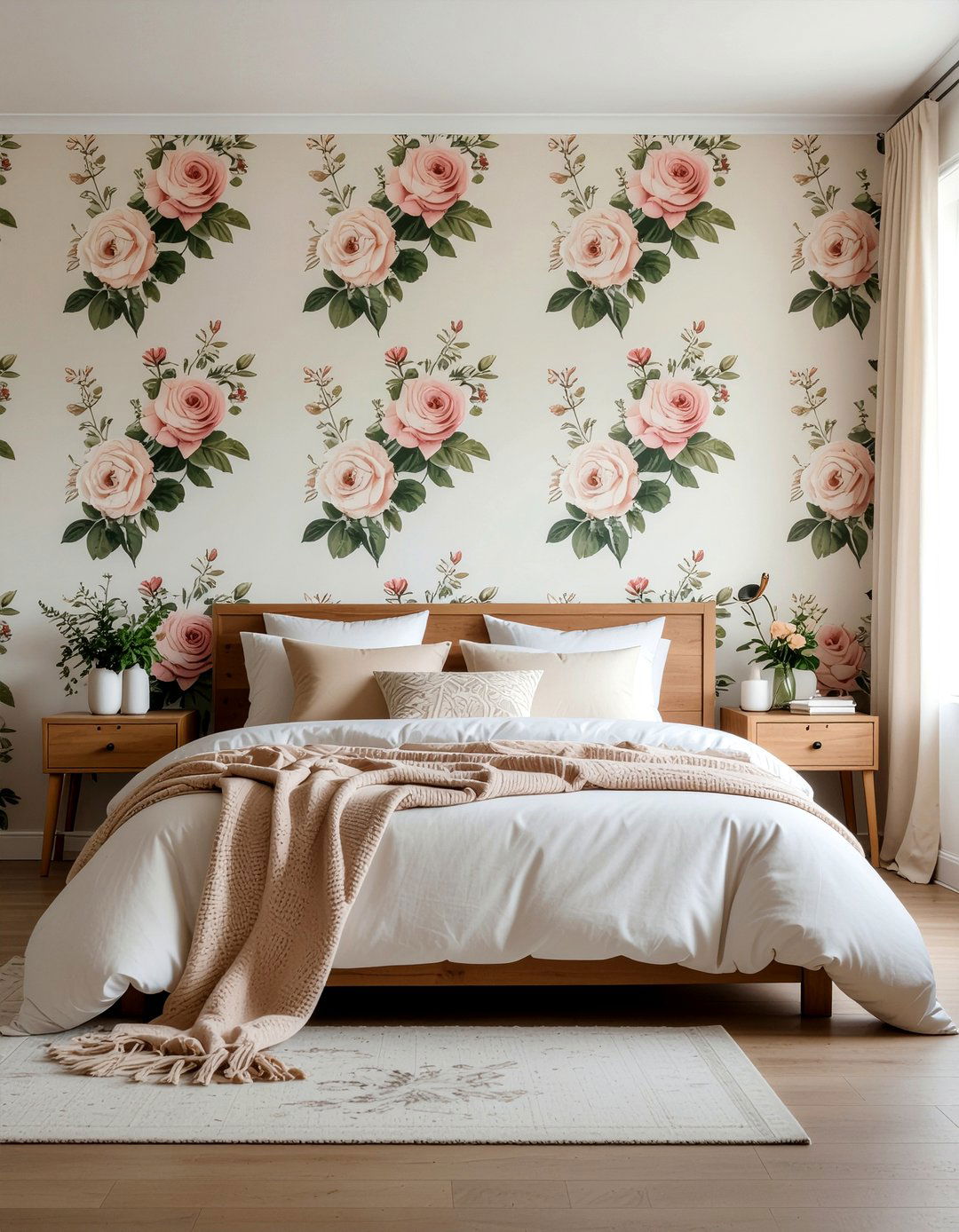 Floral wallpaper bedroom - 30 traditional bedroom ideas