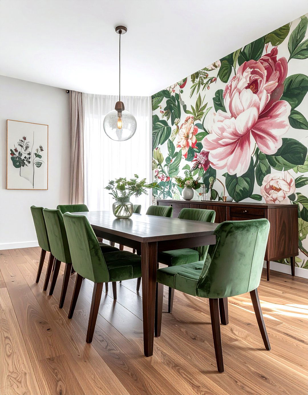 Floral wallpaper dining room - 30 new traditional dining room ideas