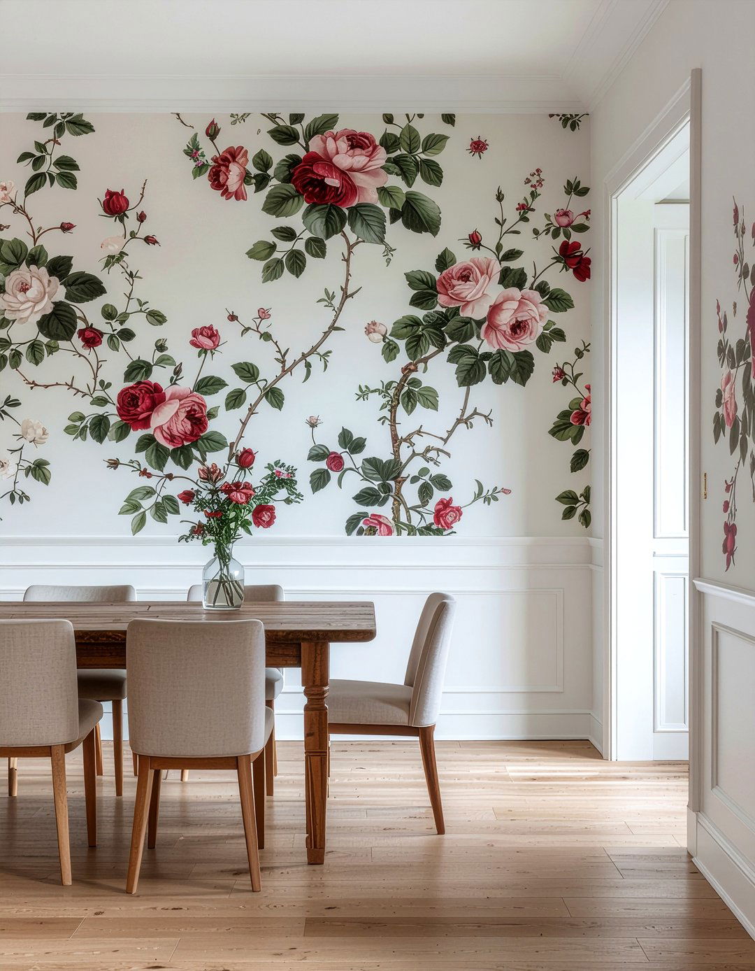Floral wallpaper dining room - 30 heirloom dining room ideas