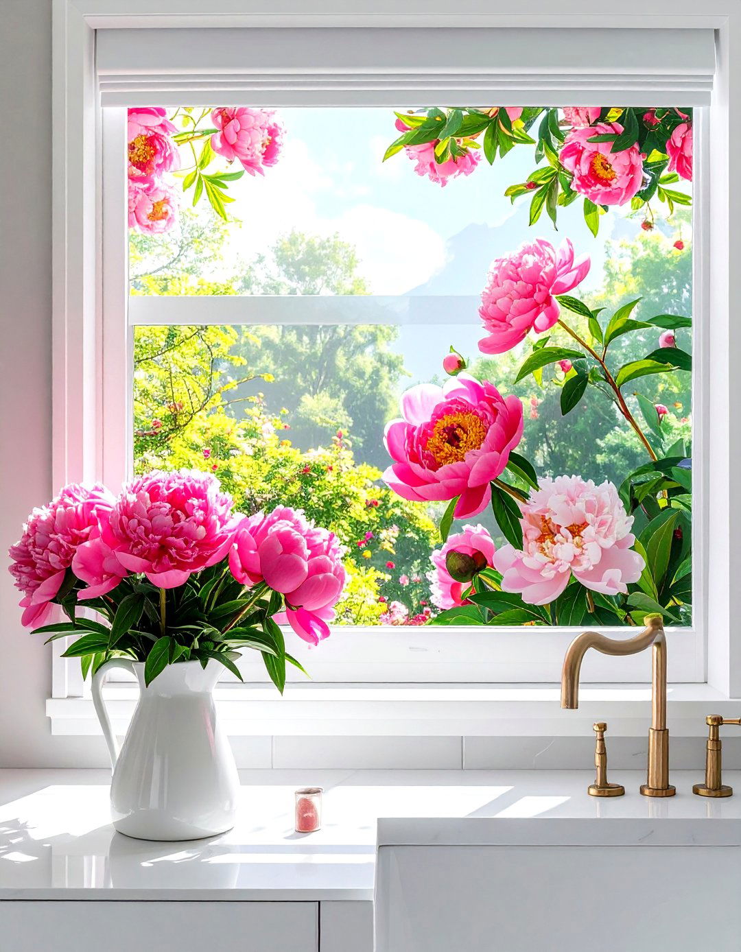 Floral window film - 30 bathroom window film ideas