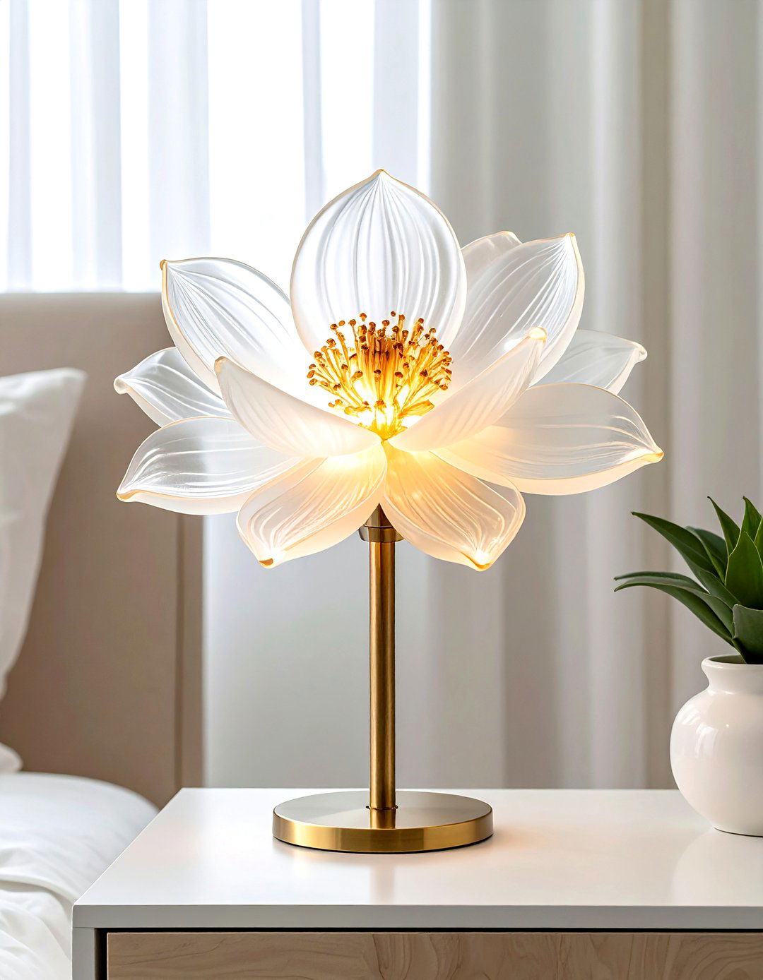 Flower shaped table lamp - 30 Real Simple decor ideas