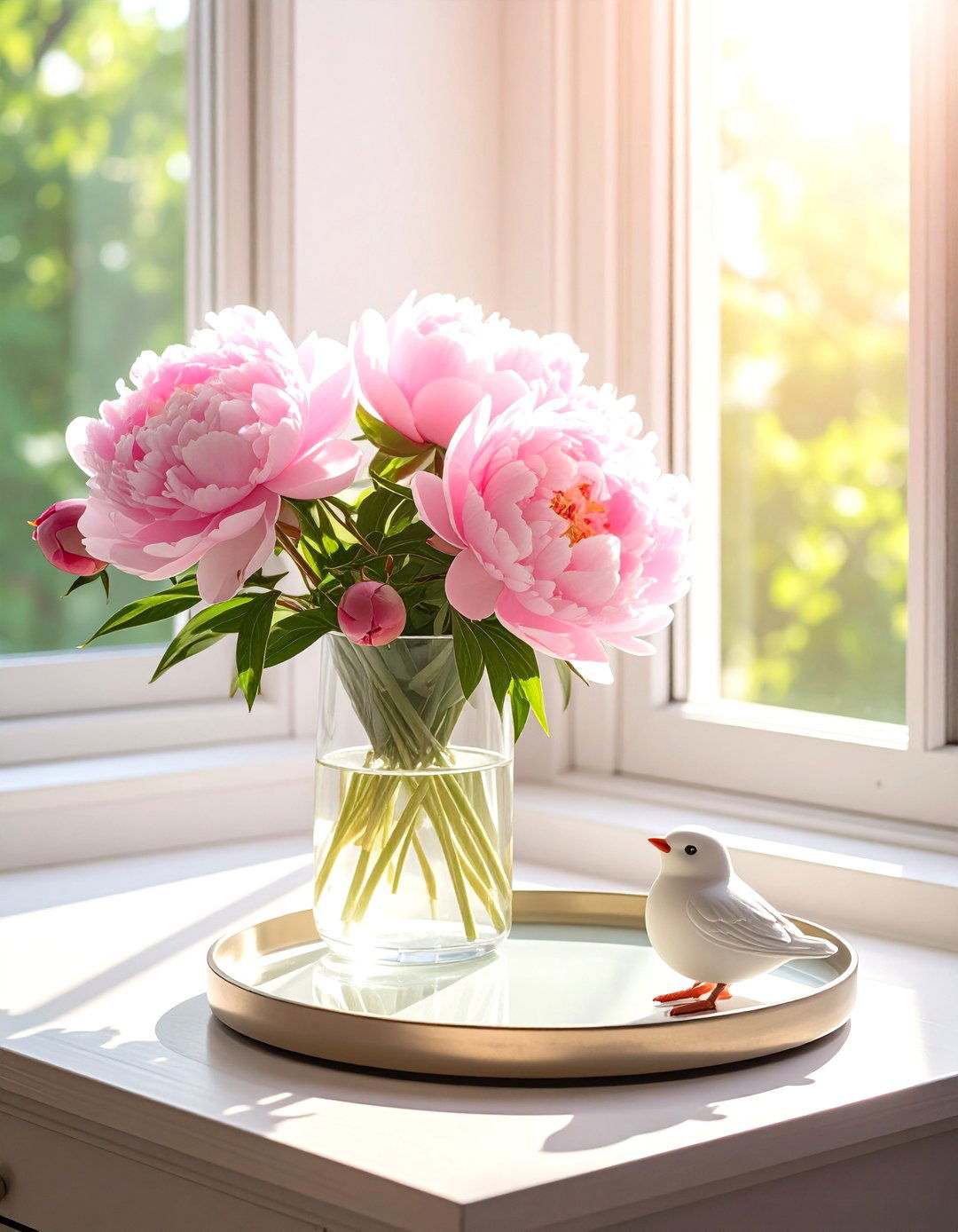 Flower vase round tray - 30 round tray ideas