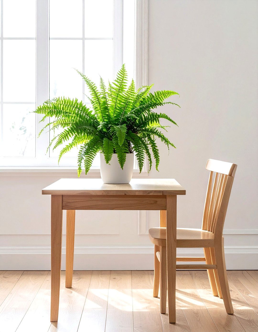 Fluffy Ruffle Fern Tabletop - 30 dining room fern ideas