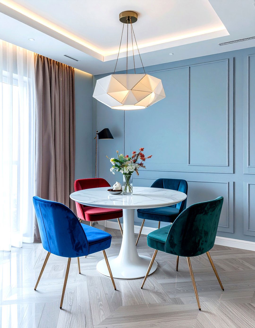 Flush Mount Ceiling Light - 30 dining room ambient lighting ideas