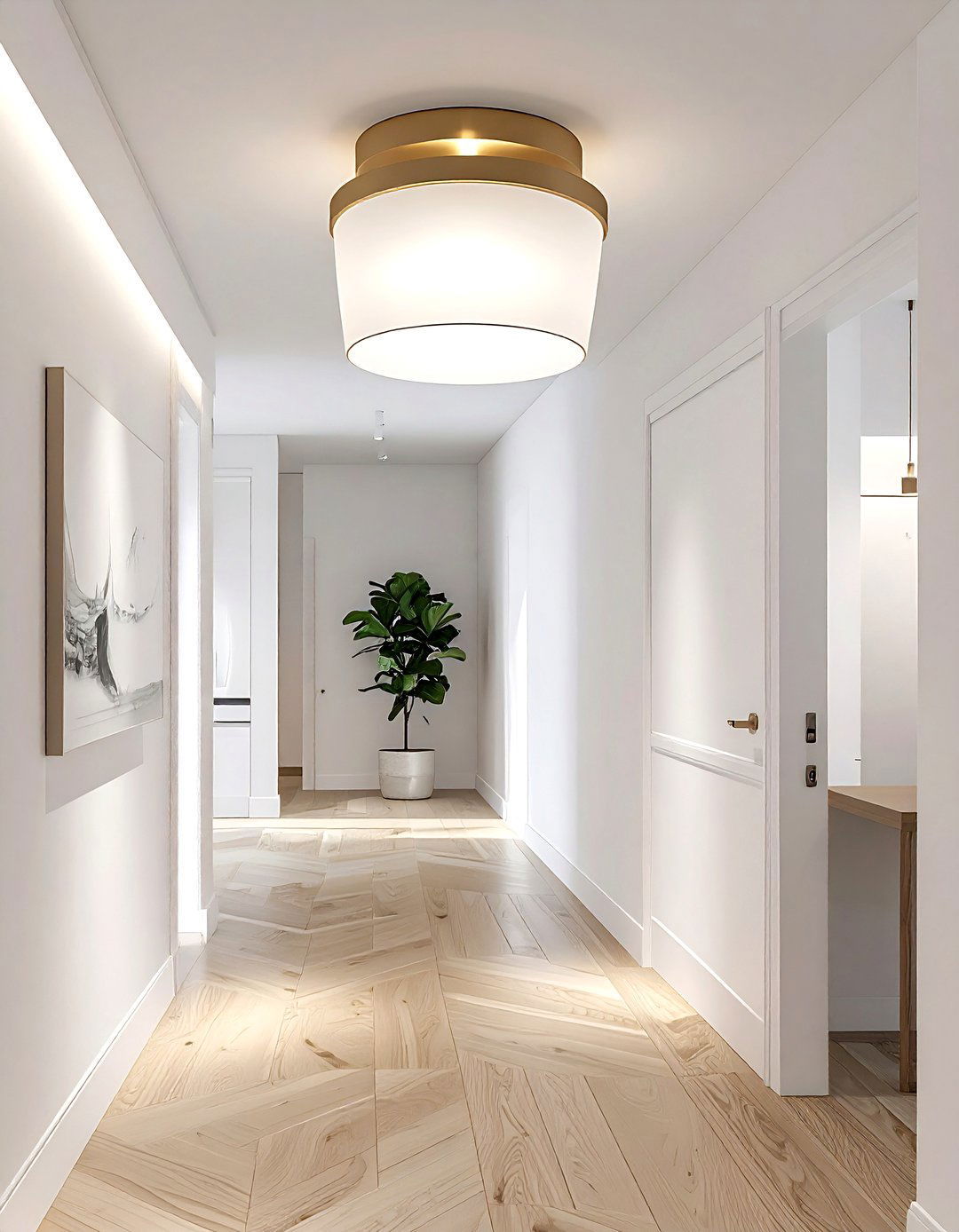 Flush Mount Ceiling Light - 30 hallway lighting ideas