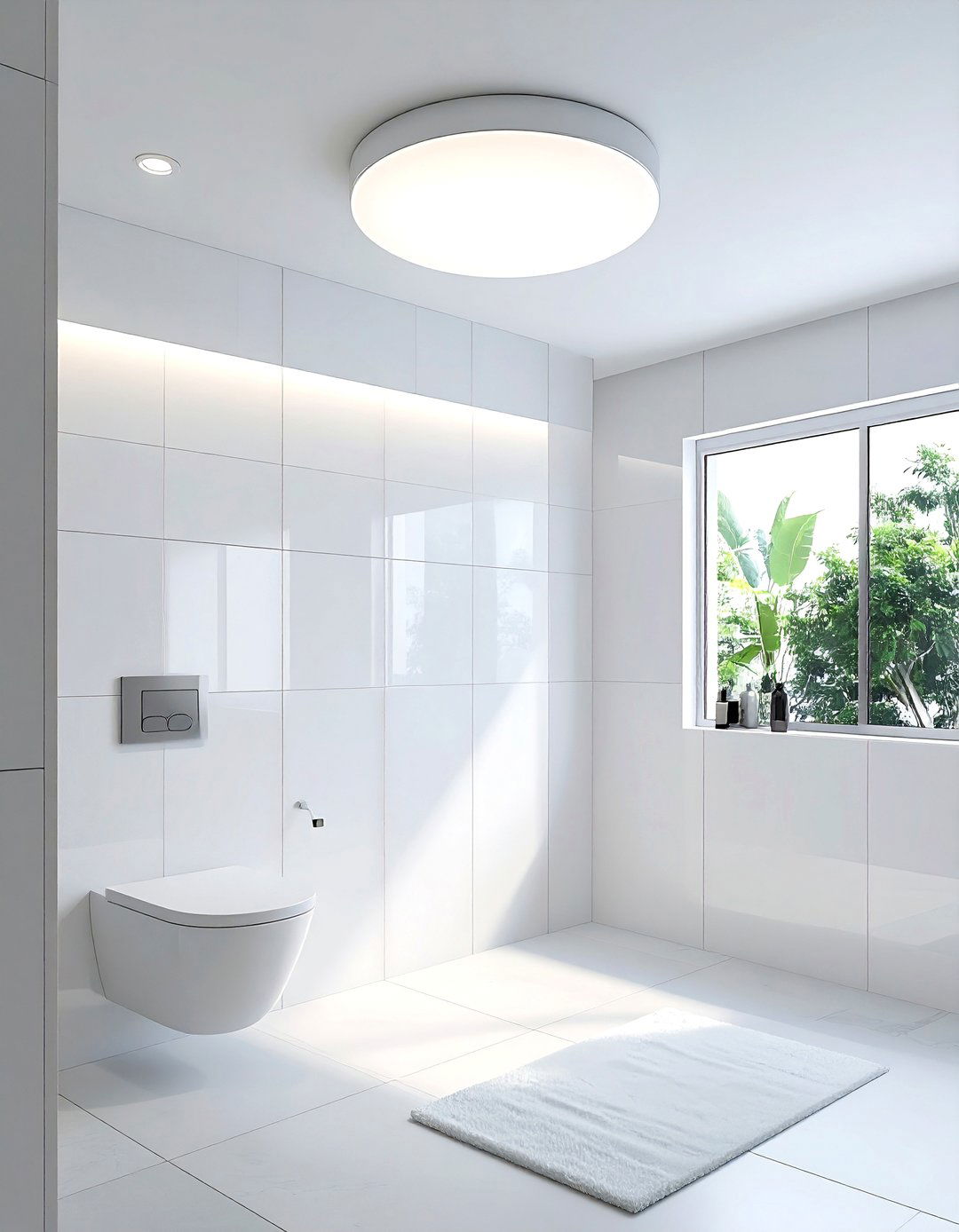 Flush Mount Ceiling Light - 30 bathroom ambient lighting ideas