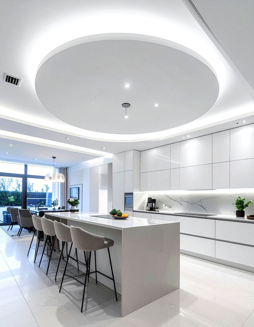 Flush mount ceiling LEDs - 30 kitchen LED lighting ideas