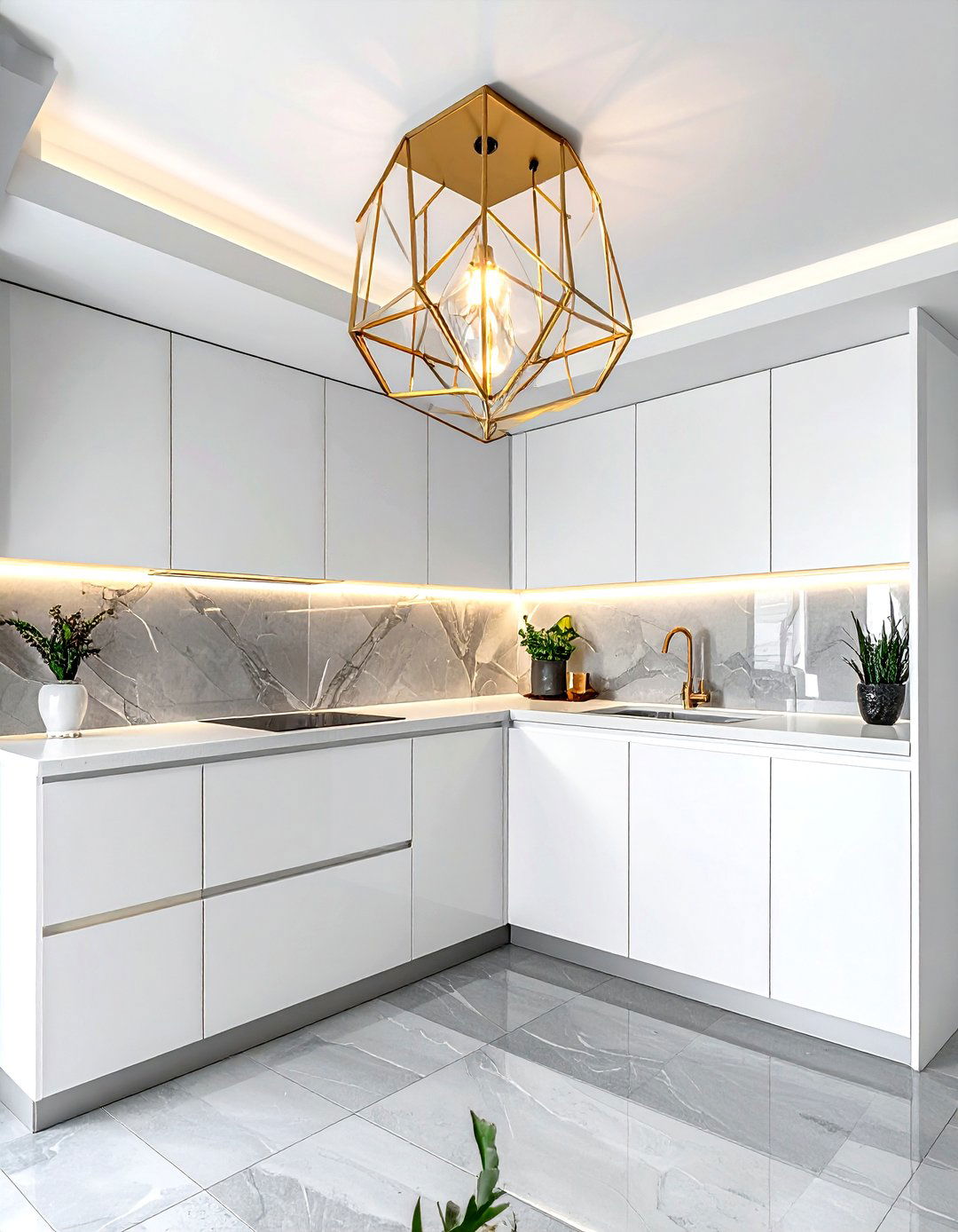 Flush mount ceiling fixture - 30 kitchen accent lighting ideas