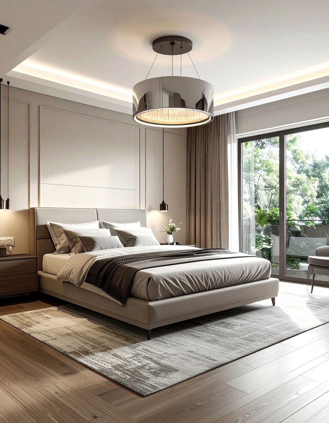 Flush mount ceiling light fixture - 30 bedroom ambient lighting ideas
